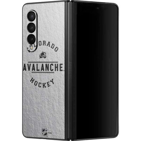 NHL Colorado Avalanche Black Text Galaxy Z Fold3 5G Skin